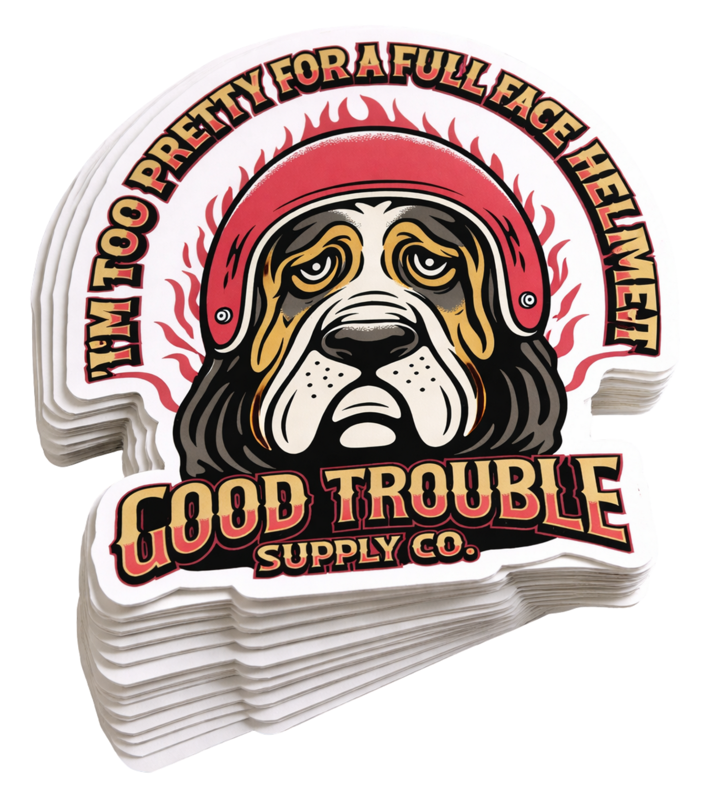 GOOD TROUBLE HOUND DOG STICKER