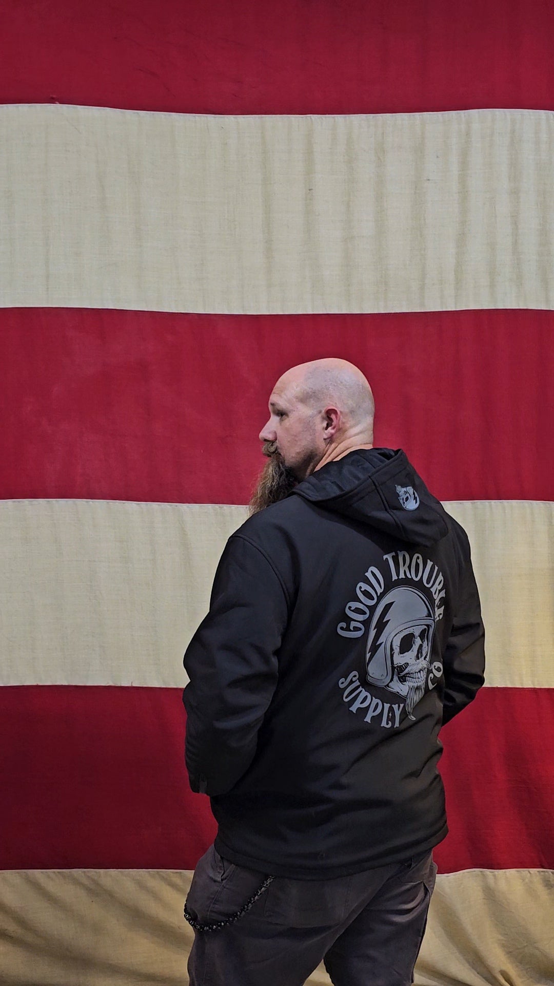 GOOD TROUBLE SOFT SHELL ARMORED HOODIE JACKET
