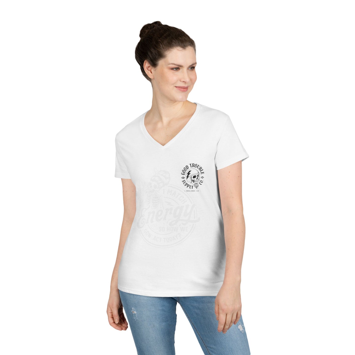 LADIES V-Neck "I Match Energy..." Tee
