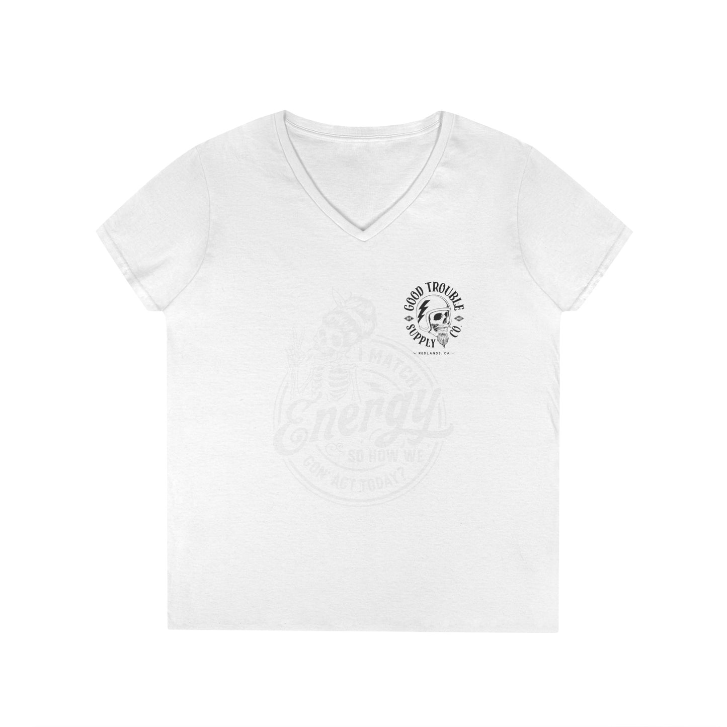 LADIES V-Neck "I Match Energy..." Tee