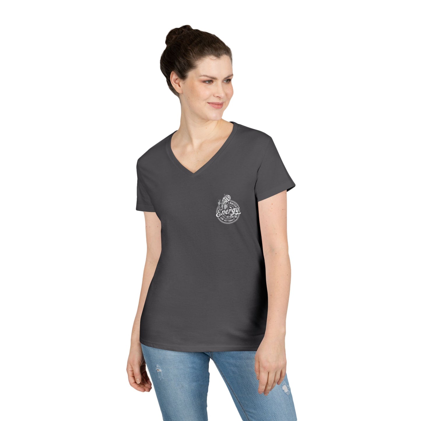LADIES V-Neck "I Match Energy..." Tee