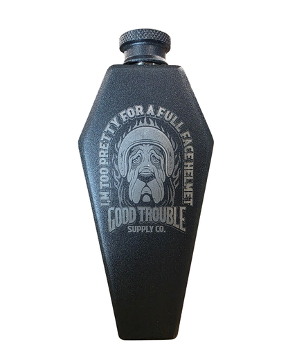 GOOD TROUBLE HOUND DOG 4.5oz COFFIN FLASK