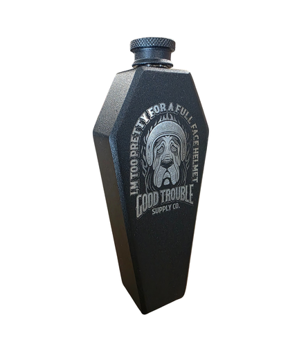 GOOD TROUBLE HOUND DOG 4.5oz COFFIN FLASK