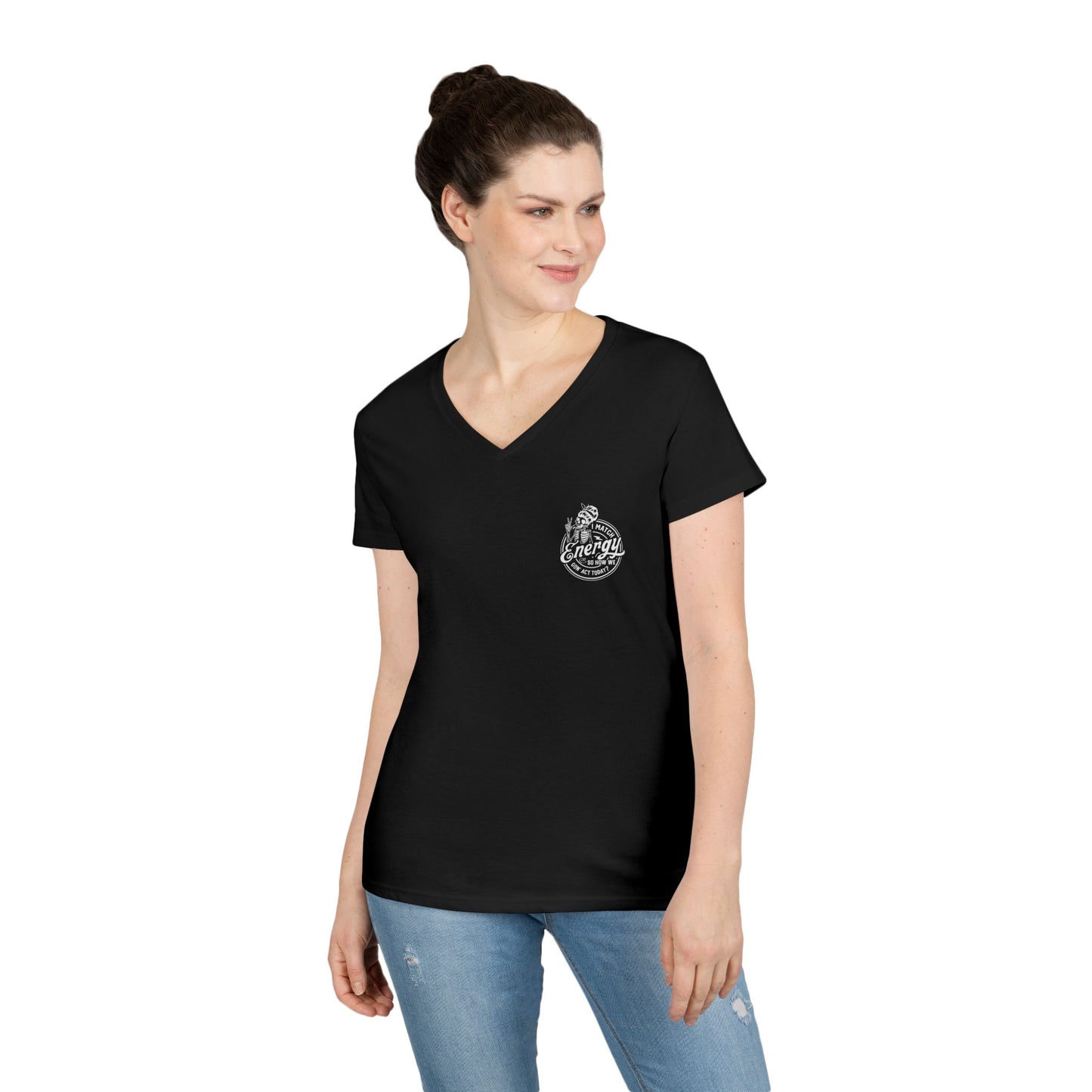 LADIES V-Neck "I Match Energy..." Tee
