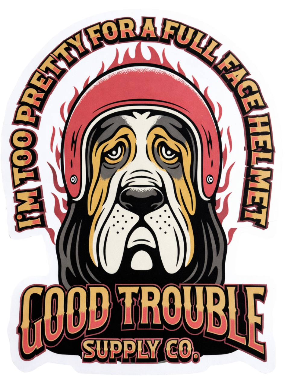 GOOD TROUBLE HOUND DOG STICKER