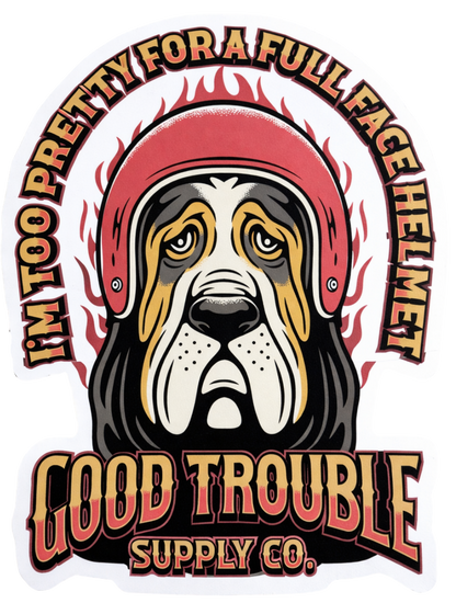 GOOD TROUBLE HOUND DOG STICKER