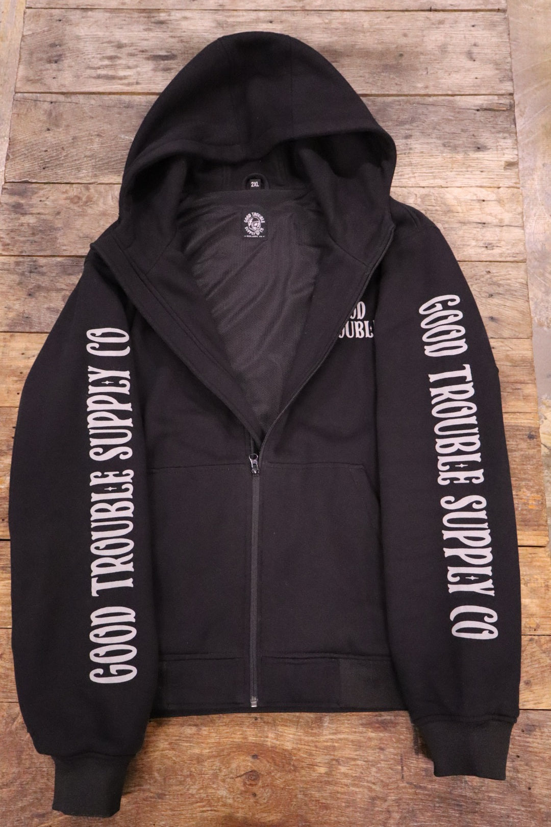 Good Trouble zippered Fleece Jacket