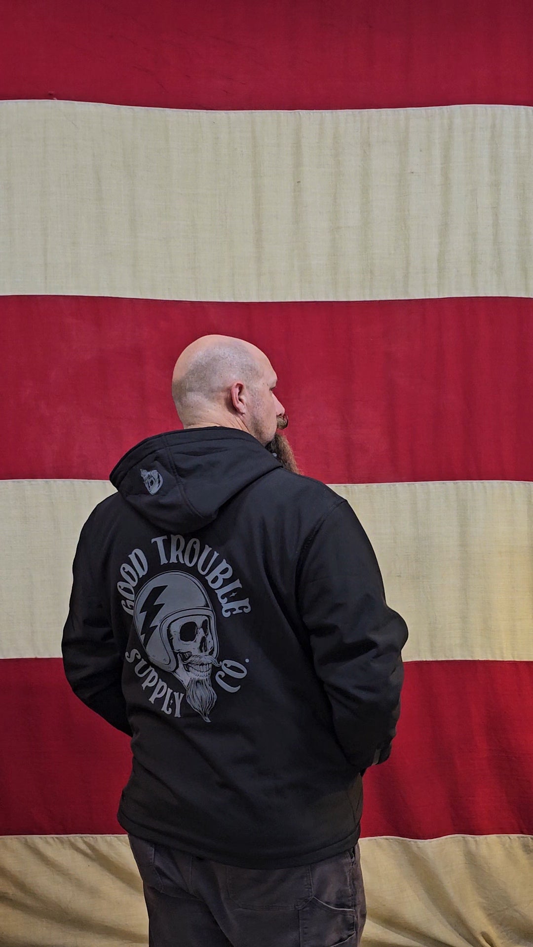 GOOD TROUBLE SOFT SHELL ARMORED HOODIE JACKET