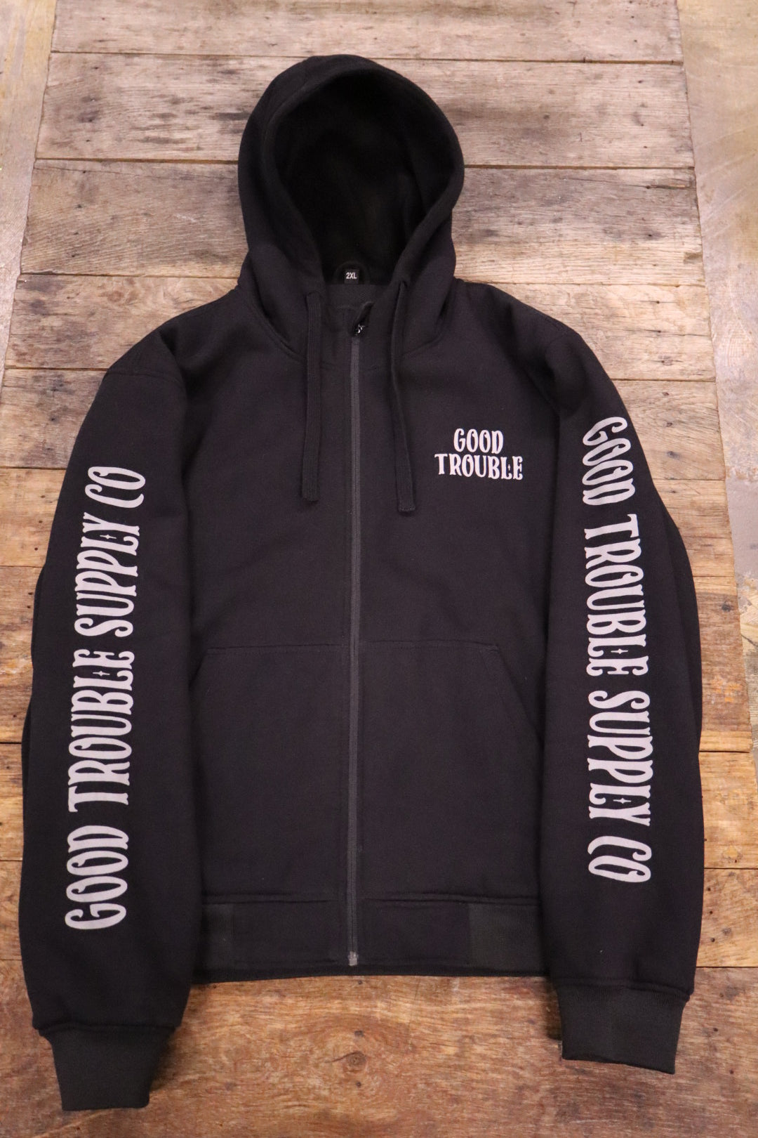 Good Trouble zippered Fleece Jacket