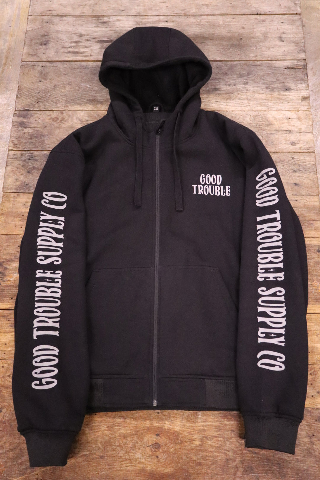 Good Trouble zippered Fleece Jacket